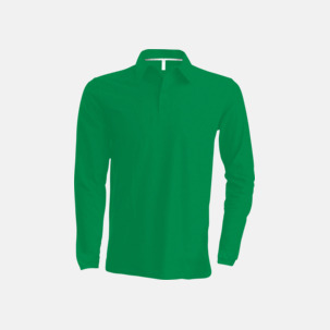 Långärmade herrpikéer i många färger med reklamtryck