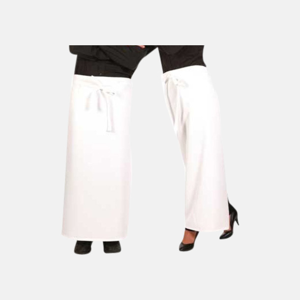 Vit (bistroförkläde) Midjeförkläden  i 2 längder med sublimeringstryck