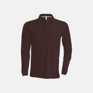 Långärmade herrpikéer i många färger med reklamtryck