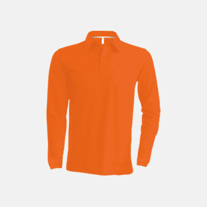 Långärmade herrpikéer i många färger med reklamtryck