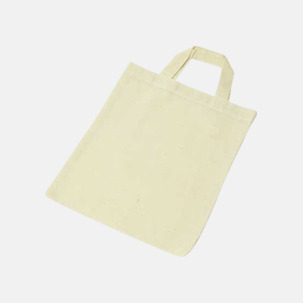 Liten bomullskasse med korta handtag