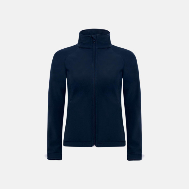 Marinblå (dam) Softshell-jackor för vuxna och barn - med reklamtryck