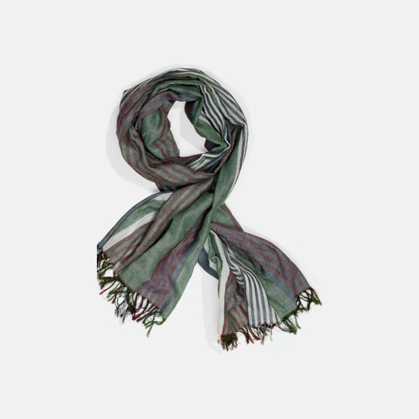 Olive Randiga halsscarfs med brodyrlogo