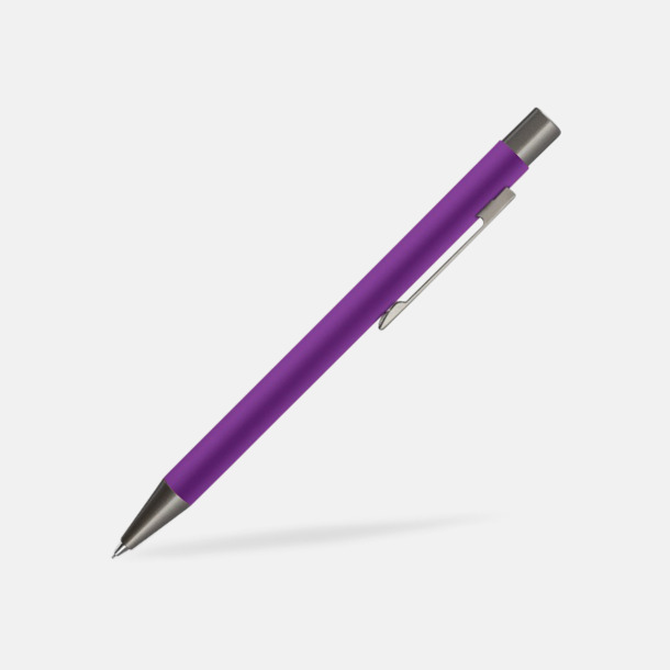 Violet Mjukare metall-stiftpennor med 360° gravyrlogga