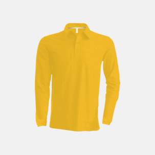 Långärmade herrpikéer i många färger med reklamtryck