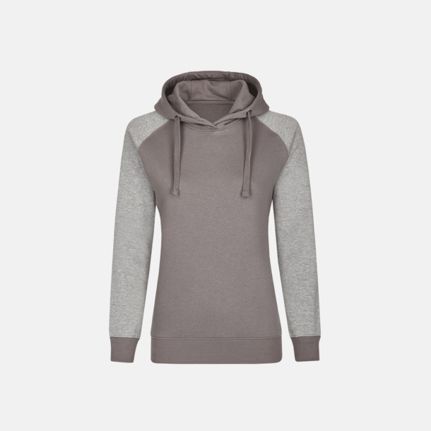 Grey Solid/Heather Grey (dam) Ficklösa huvtröjor med reklamtryck