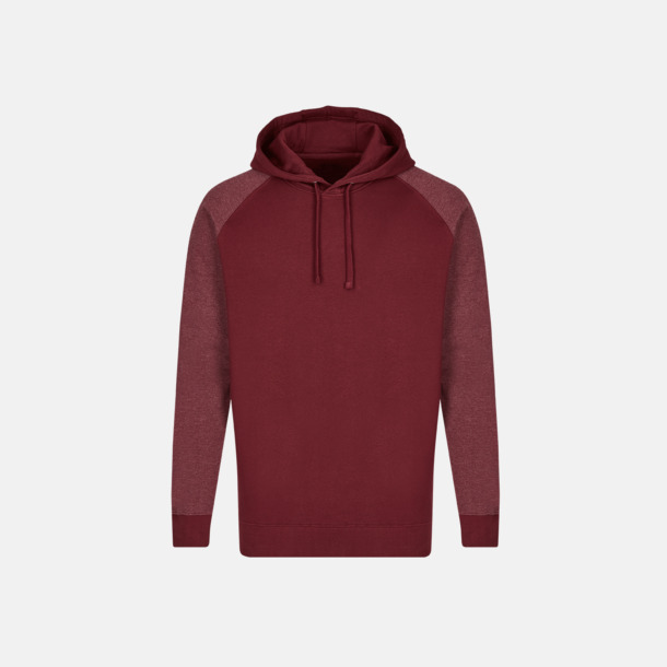 Burgundy/Heather Burgundy (herr) Ficklösa huvtröjor med reklamtryck