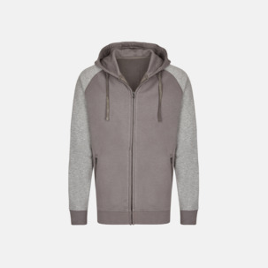 Blixtlåsförsedda tonade huvtröjor med reklamtryck