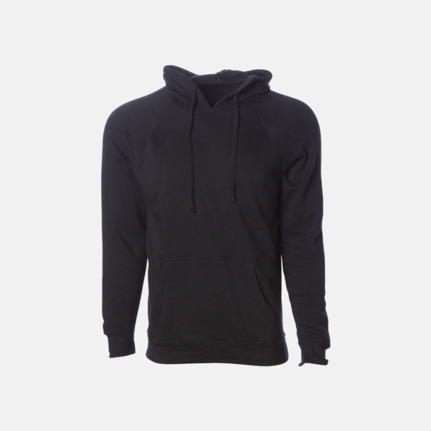 Svart Unisex huvpullovers med reklamtryck