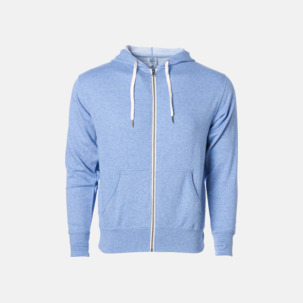 Blixtlås hoodies i frottébomull med reklamtryck