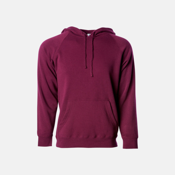 Maroon Unisex huvpullovers med reklamtryck