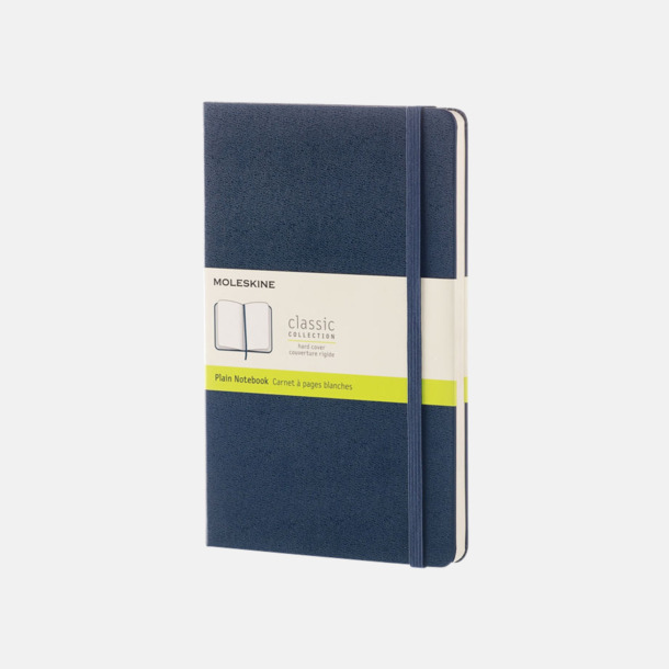 Sapphire (plain) Moleskines stora anteckningsböcker (ca A5) med linjerade eller rutade sidor - med reklamtryck