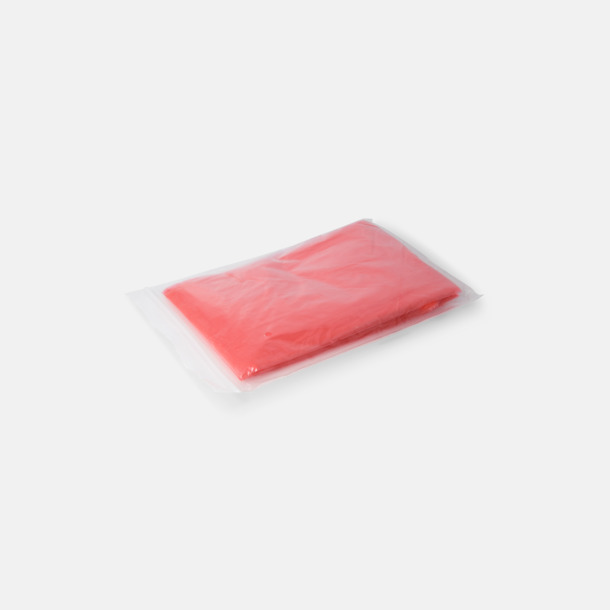 Röd Regnponchos i påsar med reklamtryck
