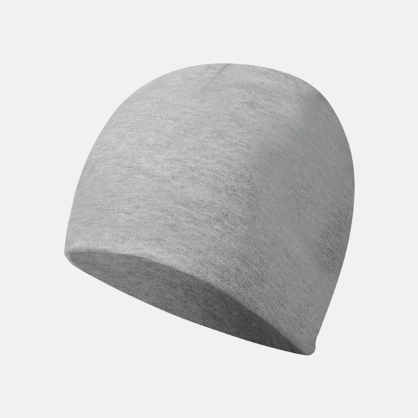 Grey Melange Slätstickade mössor med reklamlogo