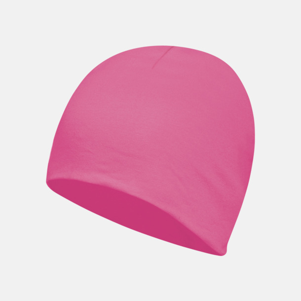 Rosa Slätstickade mössor med reklamlogo