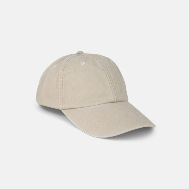 Vintage Sand Vintage Keps i tvättad och borstad bomull med egen logga