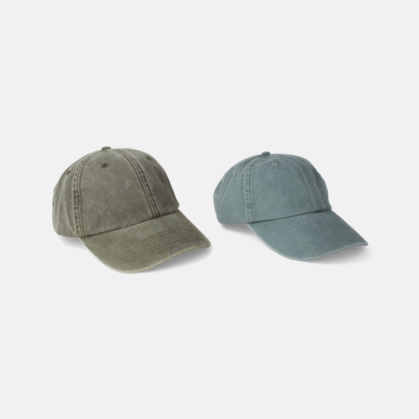 Vintage Olive vs Vintage Sage Green Vintage Keps i tvättad och borstad bomull med egen logga