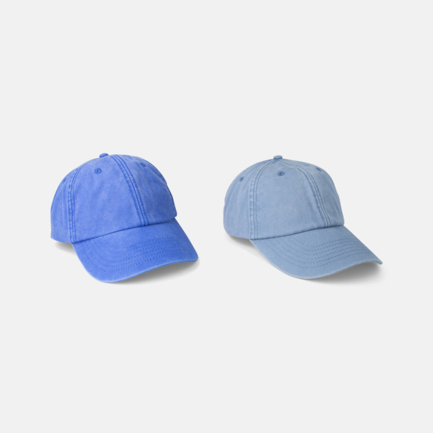 Vintage Cornflower vs Vintage Light Blue Vintage Keps i tvättad och borstad bomull med egen logga