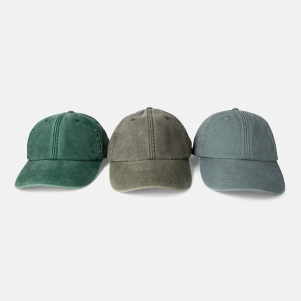 Vintage Bottle Green, Vintage Olive, Vintage Sage Green Vintage Keps i tvättad och borstad bomull med egen logga