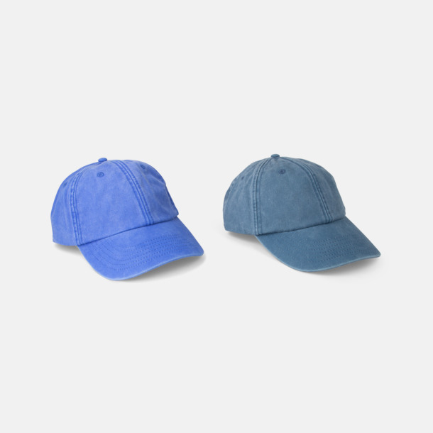 Vintage Cornflower vs Vintage Light Denim Vintage Keps i tvättad och borstad bomull med egen logga