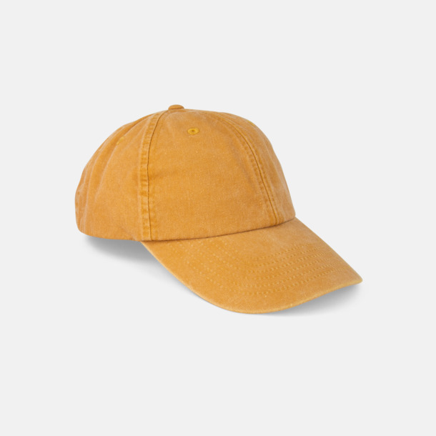 Vintage Mustard Vintage Keps i tvättad och borstad bomull med egen logga