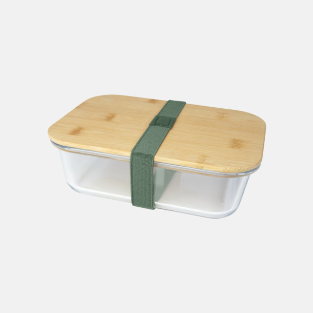 Ljunggrön Matlåda i glas med bambulock
