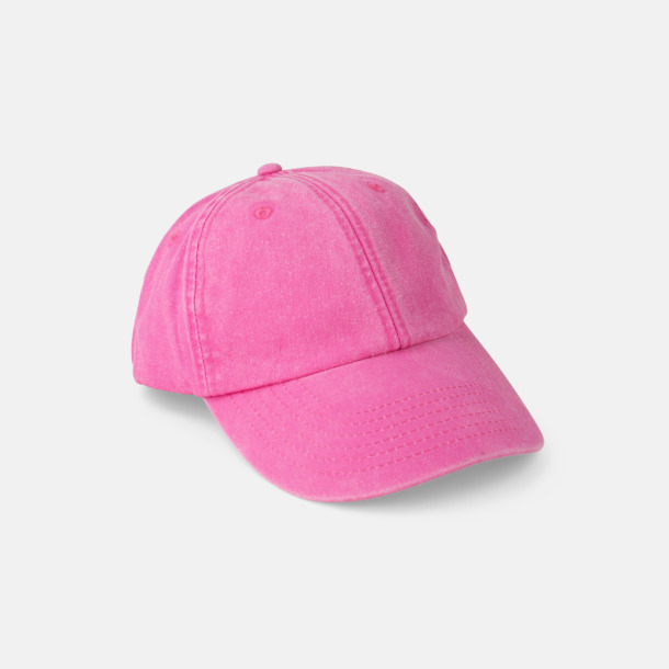 Vintage True Pink Vintage Keps i tvättad och borstad bomull med egen logga