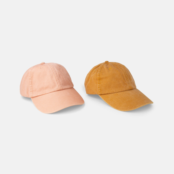 Vintage Peach vs Vintage Mustard Vintage Keps i tvättad och borstad bomull med egen logga