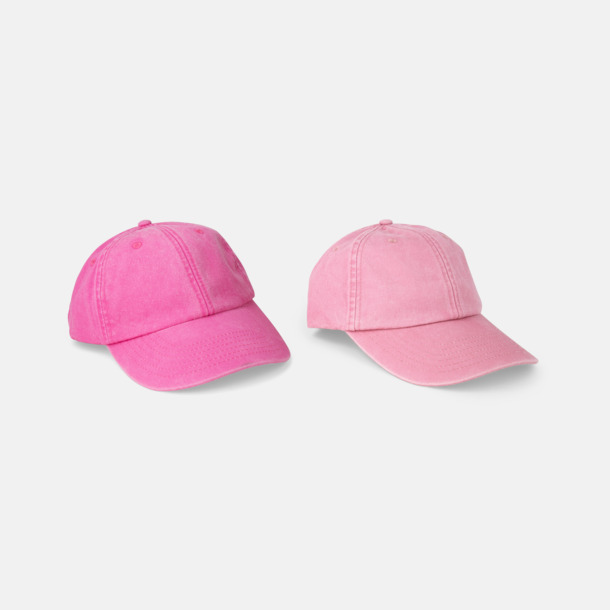 Vintage True Pink vs Vintage Dusty Pink Vintage Keps i tvättad och borstad bomull med egen logga