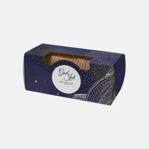 Pepparkakor i ask med eget reklamtryck