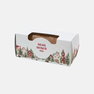 Pepparkakor i ask med eget reklamtryck