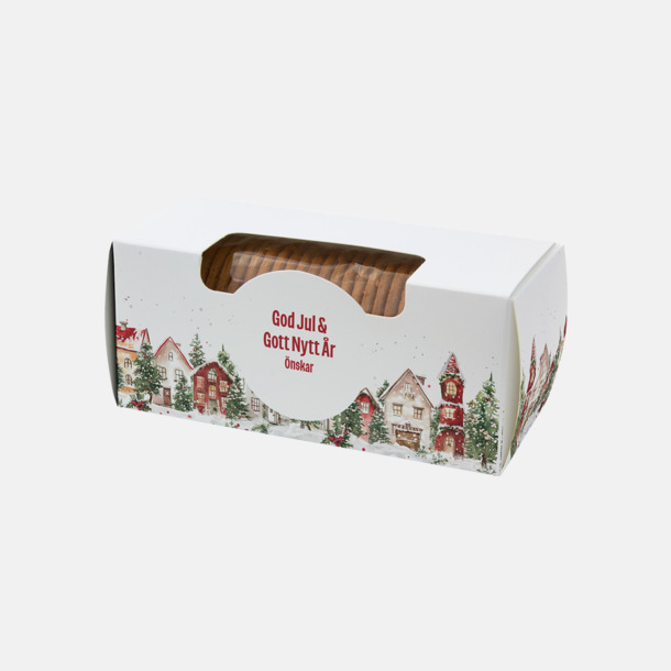 Vitt standardmotiv Pepparkakor i ask med eget reklamtryck