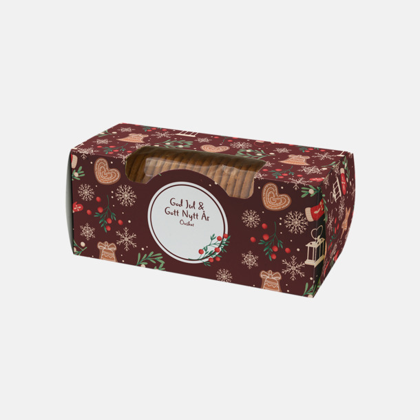 Rött standardmotiv Pepparkakor i ask med eget reklamtryck