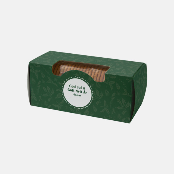 Grönt standardmotiv Pepparkakor i ask med eget reklamtryck