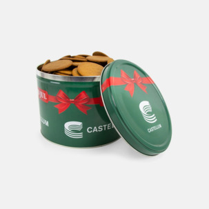 Plåtburkar med pepparkakor - ditt tryck över hela burken