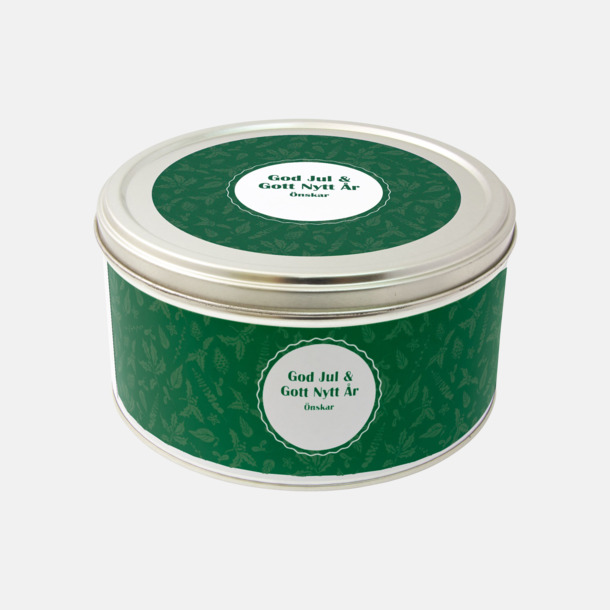 Grön (standardmotiv)  Plåtburk med eget tryck