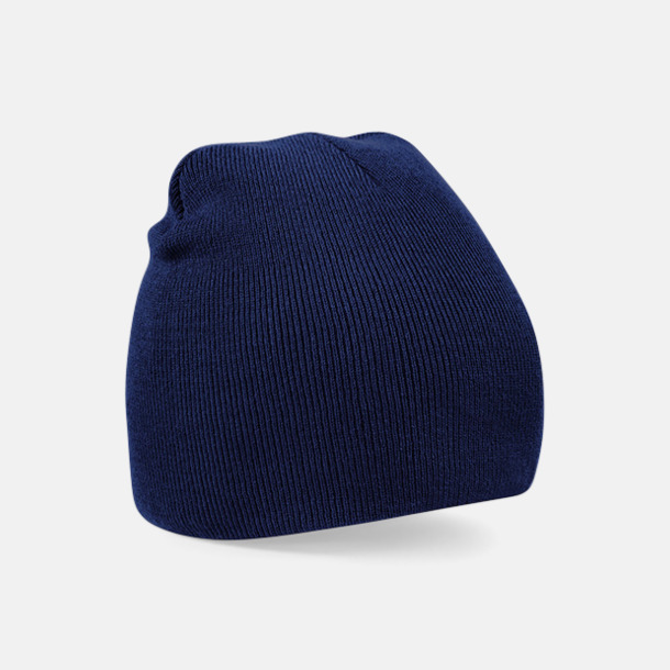 Oxford Navy Rak, stickad mössa med brodyr