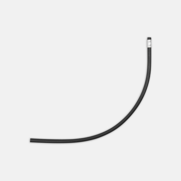 Svart Flexibla blyertspennor med reklamtryck